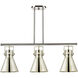 Newton Cone 3 Light 42 inch Polished Nickel Island Light Ceiling Light