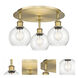 Athens 3 Light 17.75 inch Brushed Brass Flush Mount Ceiling Light in Seedy