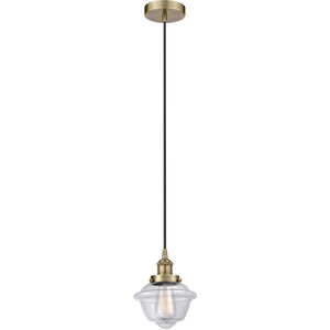 Edison Oxford LED 8 inch Antique Brass Mini Pendant Ceiling Light