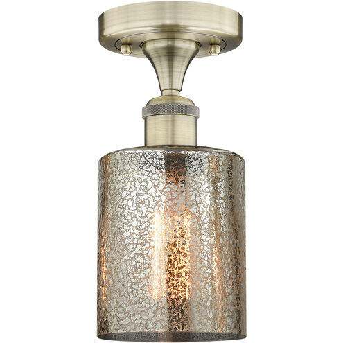 Cobbleskill 1 Light 5 inch Antique Brass Semi-Flush Mount Ceiling Light