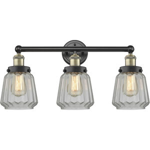 Chatham 3 Light 24.5 inch Black Antique Brass and Clear Bath Vanity Light Wall Light