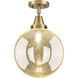 Downtown Urban Beacon 1 Light 10 inch Brushed Brass Flush Mount Ceiling Light in Incandescent, Mercury