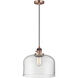 Franklin Restoration Bell 1 Light 12 inch Antique Copper Mini Pendant Ceiling Light in Incandescent, Clear