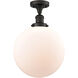 Franklin Restoration XX-Large Beacon 1 Light 12 inch Oil Rubbed Bronze Semi-Flush Mount Ceiling Light in Matte White Glass, Franklin Restoration