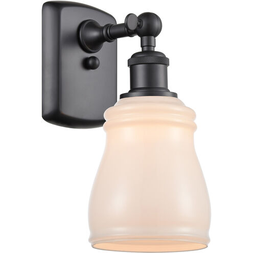 Ballston Ellery LED 5 inch Matte Black Sconce Wall Light in White Glass, Ballston