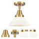 Franklin Restoration Caden 1 Light 8 inch Satin Gold Flush Mount Ceiling Light in Matte White Glass