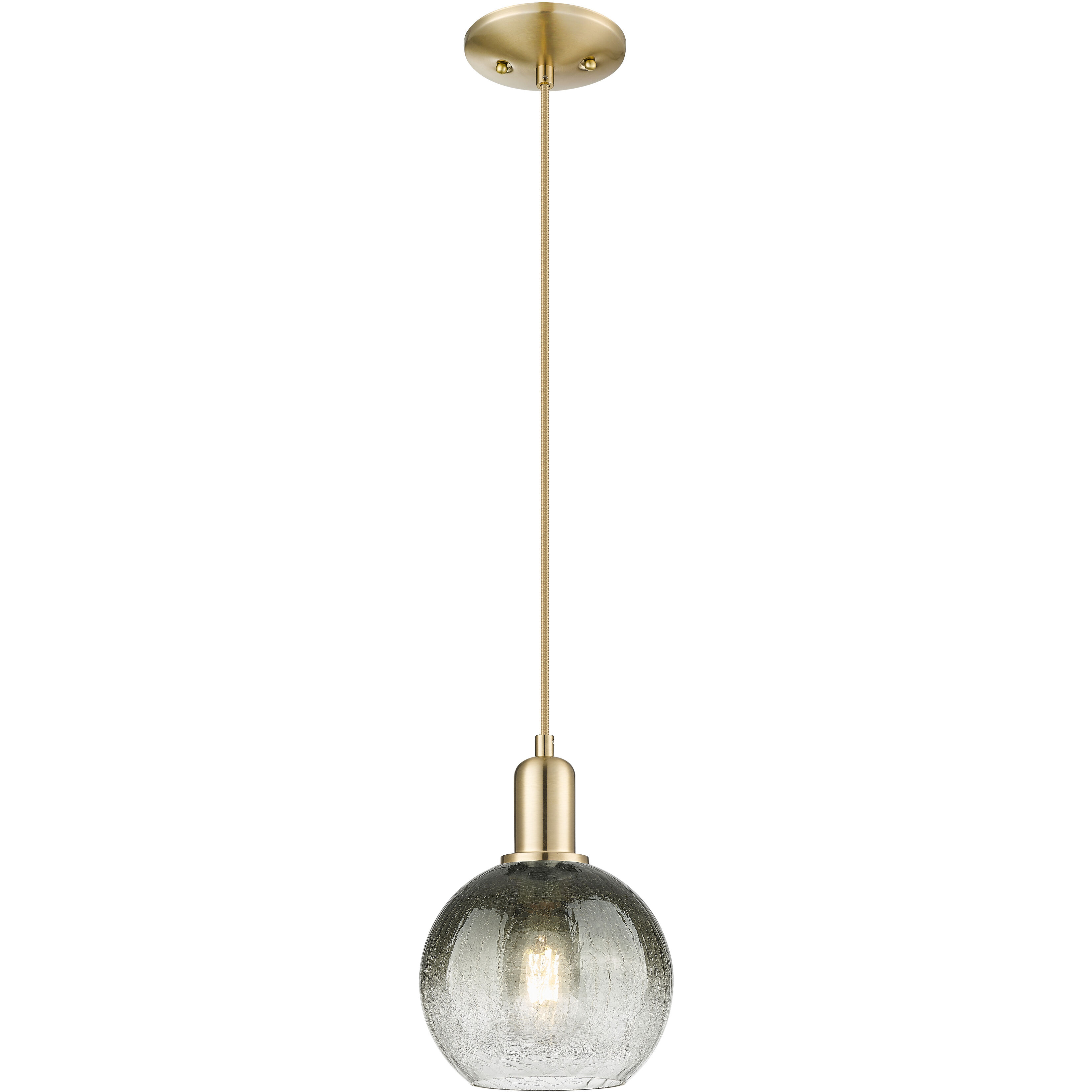 Downtown Urban Brookhaven Globe 1 Light 7.88 inch Champagne Bronze Mini Pendant Ceiling Light in Slate Glass