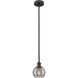 Edison Athens Deco Swirl 1 Light 5.88 inch Matte Black Stem Hung Mini Pendant Ceiling Light