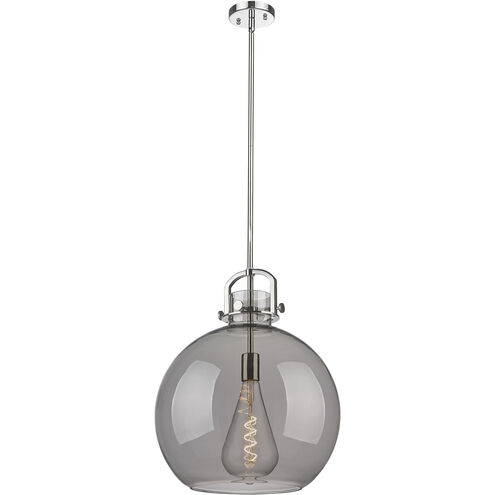 Downtown Urban Newton Sphere 1 Light 16 inch Polished Nickel Pendant Ceiling Light in Plated Smoke