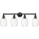 Edison Preston 4 Light 33.25 inch Matte Black Bath Vanity Light Wall Light in Clear