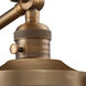 Large Oxford 20 inch 60.00 watt Brushed Brass Swing Arm Wall Light, Franklin Restoration