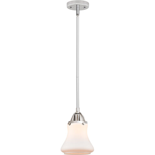 Nouveau 2 Bellmont 1 Light 6 inch Polished Chrome Mini Pendant Ceiling Light in Matte White Glass