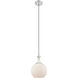 Astor 1 Light 8 inch Satin Nickel Mini Pendant Ceiling Light in Matte White Glass