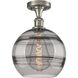 Edison Rochester 1 Light 10 inch Brushed Satin Nickel Semi-Flush Mount Ceiling Light
