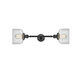 Franklin Restoration Large Bell 2 Light 8 inch Matte Black Bath Vanity Light Wall Light in Clear Glass, Franklin Restoration