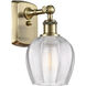 Ballston Norfolk LED 6 inch Antique Brass Sconce Wall Light in Clear Glass
