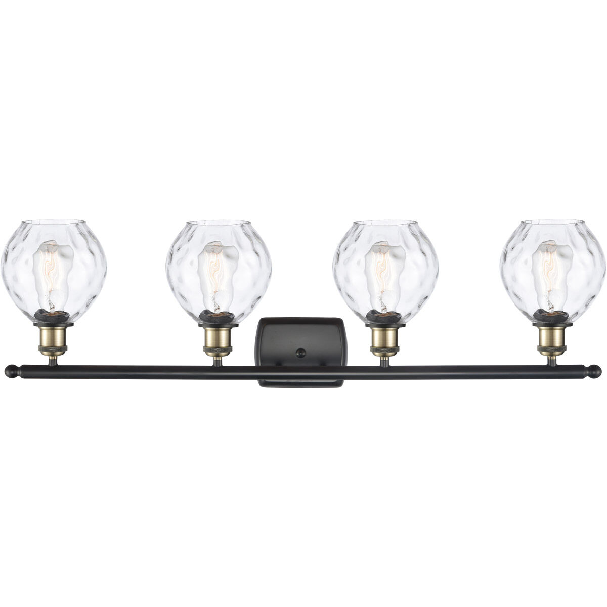 Ballston Small Waverly 4 Light 36 inch Black Antique Brass Bath Vanity Light Wall Light, Ballston