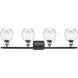 Ballston Small Waverly 4 Light 36 inch Black Antique Brass Bath Vanity Light Wall Light, Ballston