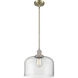 Franklin Restoration Bell 1 Light 12 inch Antique Brass Mini Pendant Ceiling Light in Incandescent, Clear, Franklin Restoration