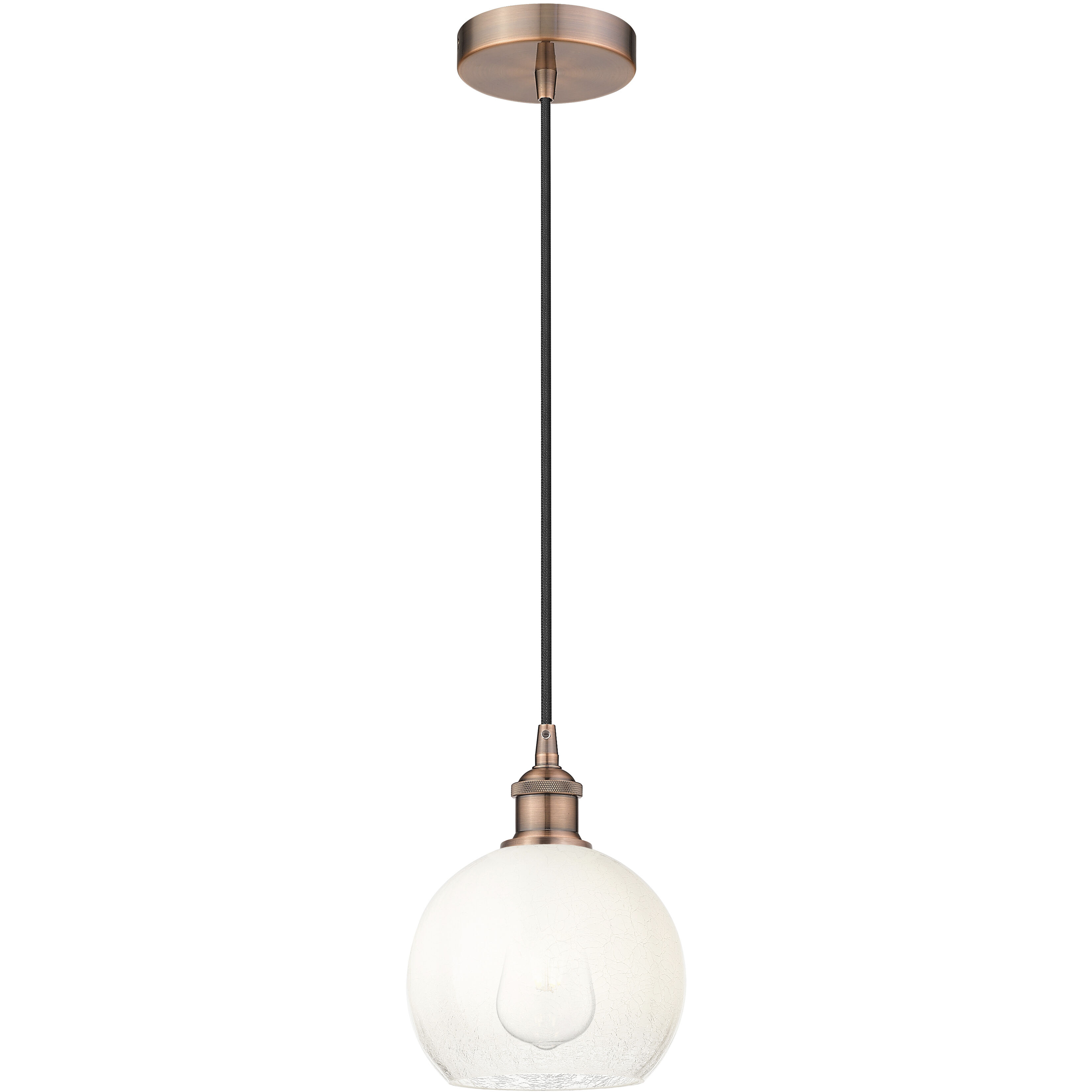 Edison Brookhaven Globe 1 Light 7.88 inch Antique Copper Mini Pendant Ceiling Light in Opal Glass