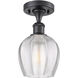 Ballston Norfolk 1 Light 6 inch Matte Black Semi-Flush Mount Ceiling Light in Clear Glass