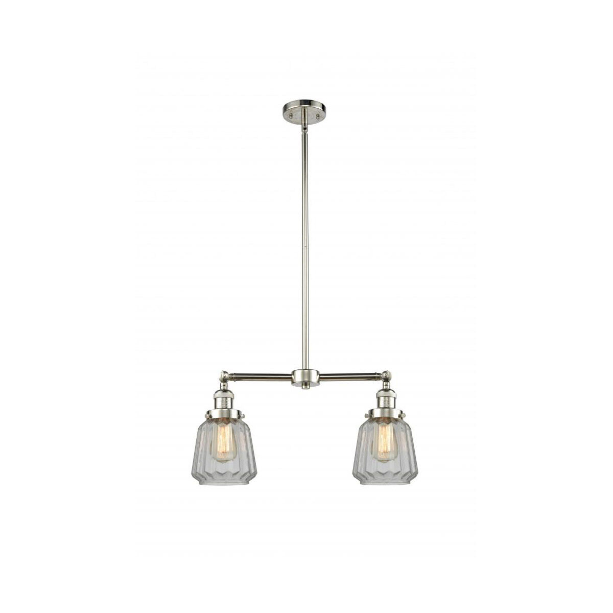 Franklin Restoration Chatham 2 Light 21 inch Polished Nickel Chandelier Ceiling Light in Clear Glass, Franklin Restoration