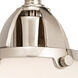 Nouveau 2 Small Oxford 1 Light 8 inch Black Polished Nickel Sconce Wall Light in Matte White Glass
