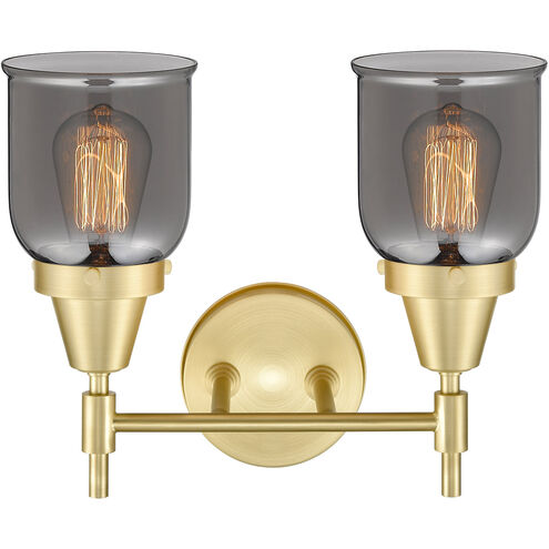 Caden LED 14 inch Satin Brass Bath Vanity Light Wall Light in Plated Smoke Glass