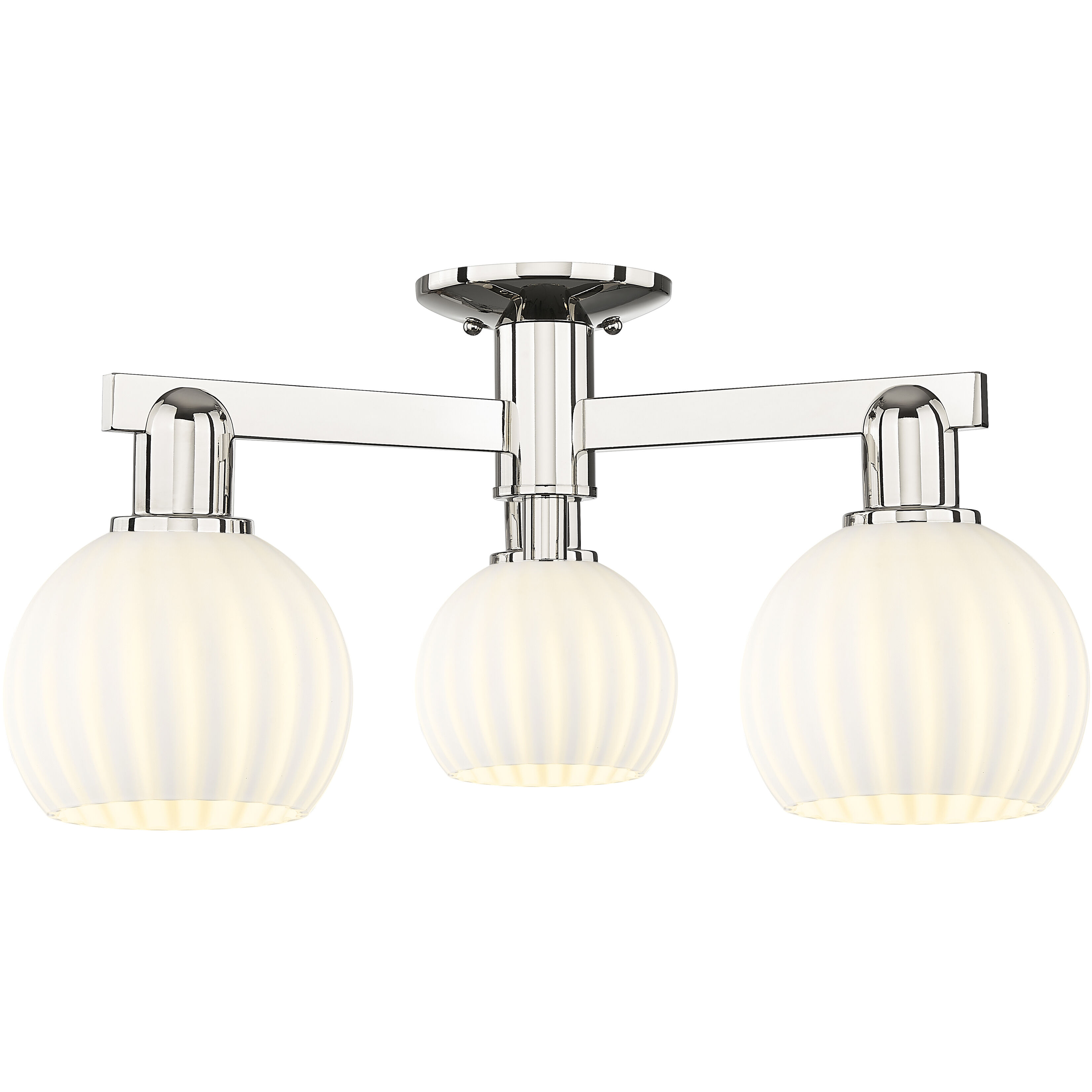 Arcadia White Venetian 3 Light 23.25 inch Semi-Flush Mount