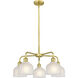 Dayton 5 Light 23.5 inch Satin Gold and White Chandelier Ceiling Light