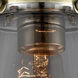 Nouveau Large Cone LED 7.75 inch Black Antique Brass Semi-Flush Mount Ceiling Light in Plated Smoke Glass, Nouveau