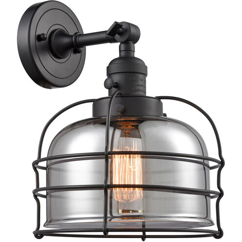 Franklin Restoration Large Bell Cage LED 9 inch Matte Black Sconce Wall Light, Franklin Restoration
