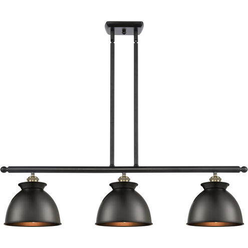 Ballston Adirondack LED 36 inch Polished Chrome Island Light Ceiling Light in Matte Black, Ballston