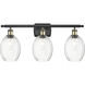 Ballston Preston 3 Light 26.25 inch Black Antique Brass Bath Vanity Light Wall Light in Clear