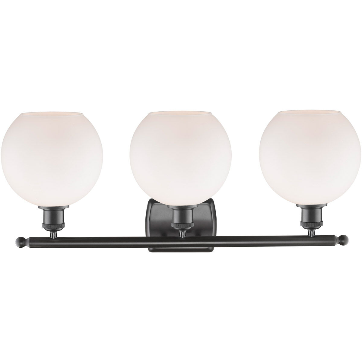 Ballston Athens 3 Light 26 inch Oil Rubbed Bronze Bath Vanity Light Wall Light in Matte White Glass, Ballston