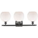 Ballston Athens 3 Light 26 inch Oil Rubbed Bronze Bath Vanity Light Wall Light in Matte White Glass, Ballston