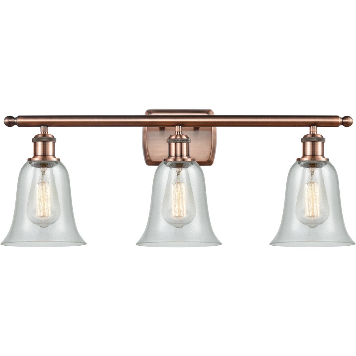 Ballston Hanover LED 26 inch Antique Copper Bath Vanity Light Wall Light in Fishnet Glass, Ballston