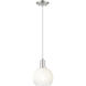Downtown Urban Brookhaven Globe 1 Light 7.88 inch Brushed Satin Nickel Mini Pendant Ceiling Light in Opal Glass