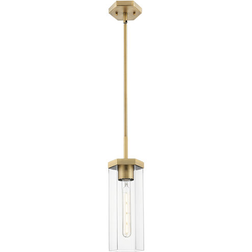 Downtown Urban Blakeley 1 Light 5 inch Brushed Brass Pendant Ceiling Light in Clear
