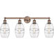 Edison Vaz 4 Light 32.88 inch Antique Copper Bath Vanity Light Wall Light