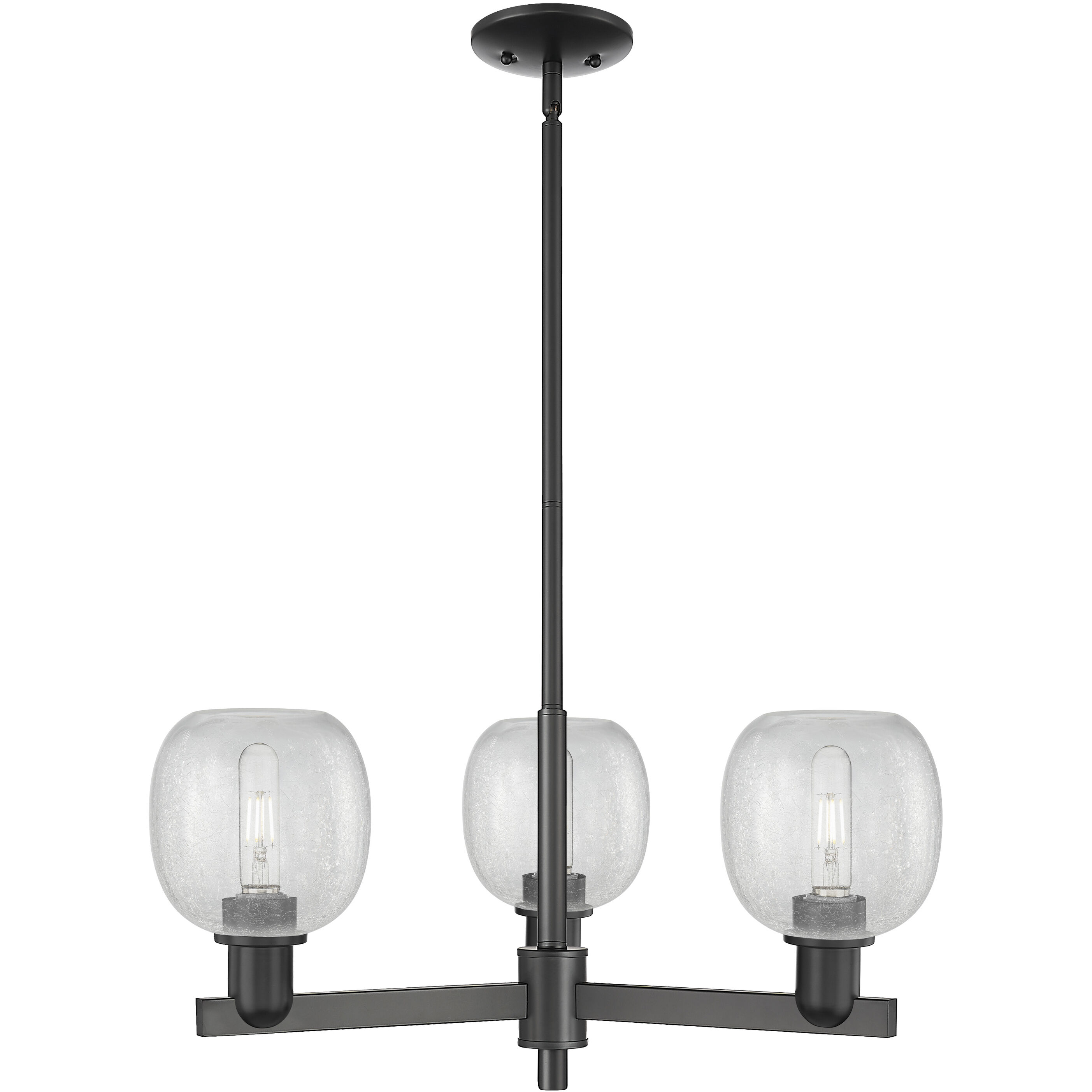 Arcadia Belfast 3 Light 27.75 inch Matte Black Chandelier Ceiling Light