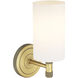 Crown Point 1 Light 3.88 inch Brushed Brass Sconce Wall Light in Matte White Glass