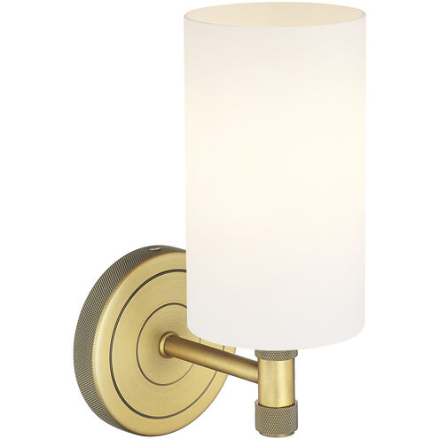 Crown Point 1 Light 3.88 inch Brushed Brass Sconce Wall Light in Matte White Glass