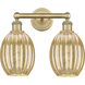 Edison Preston 2 Light 15.25 inch Brushed Brass Bath Vanity Light Wall Light in Mercury