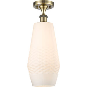 Ballston Windham LED 7 inch Antique Brass Semi-Flush Mount Ceiling Light