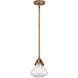 Nouveau 2 Olean 1 Light 6.75 inch Antique Copper Mini Pendant Ceiling Light in Incandescent, Clear