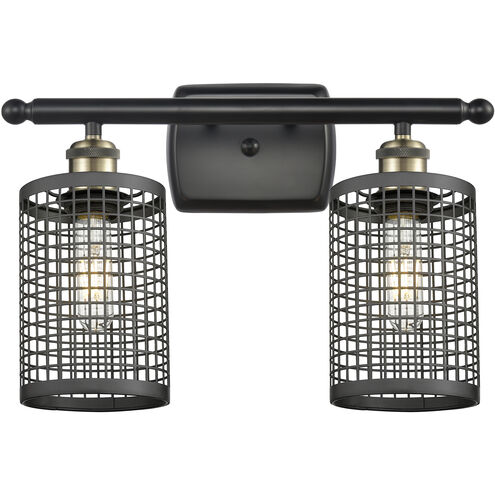 Nestbrook 2 Light 16 inch Black Antique Brass and Matte Black Bath Vanity Light Wall Light