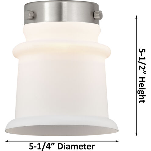 Nouveau 2 Canton LED 5.25 inch Black Polished Nickel Mini Pendant Ceiling Light in Matte White