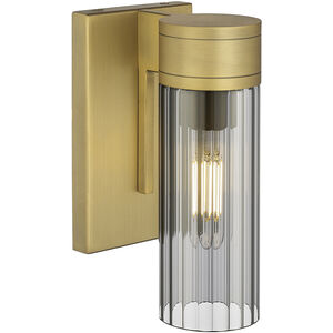 Empire 1 Light 3.13 inch Brushed Brass Sconce Wall Light in Plated Smoke Glass