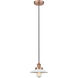 Edison Halophane LED 9 inch Antique Copper Mini Pendant Ceiling Light